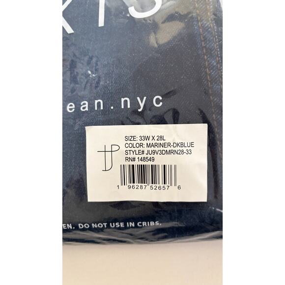 The Perfect Jean NYC Athletic Fit Denim Jeans Men 33x28 Mariner Dark Blue New - Picture 12 of 12